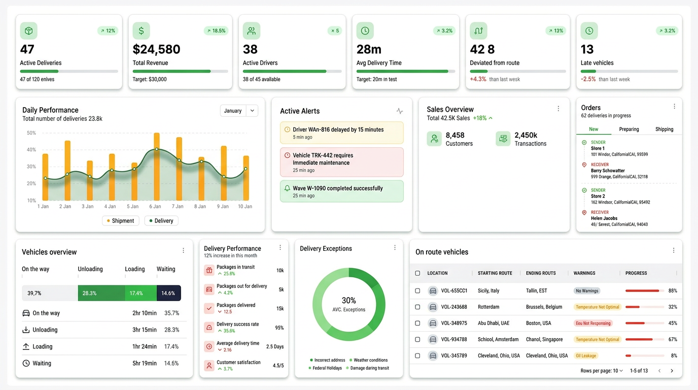 DisTech sales performance dashboard preview